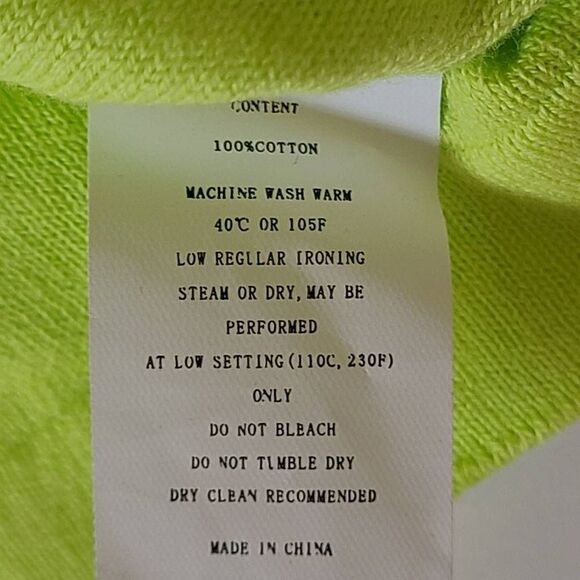 Ten Oh 8 Womens Green V Neck Pull Over Cotton Sweater Size Large - Picture 6 of 9